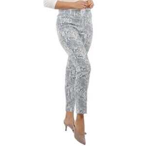 New Mr. Max Modern Stretch Gray & White Snake Print Slim Leg Pant Size 10 bin 3D